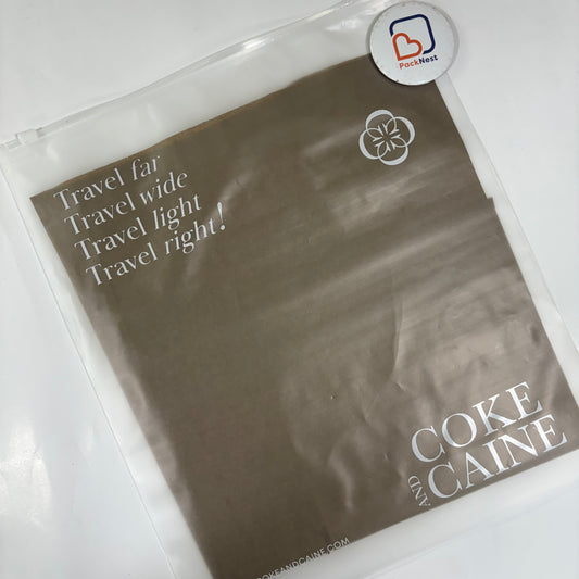 12 x 14 inch Printed Frosted Zipper Bags