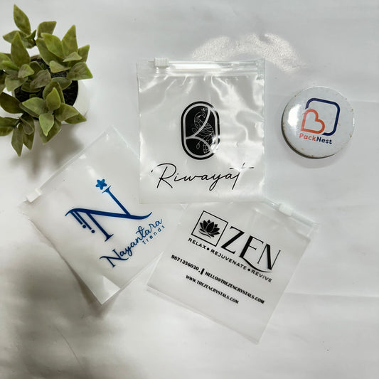 4 x 4 inch Printed Frosted Zipper Bags