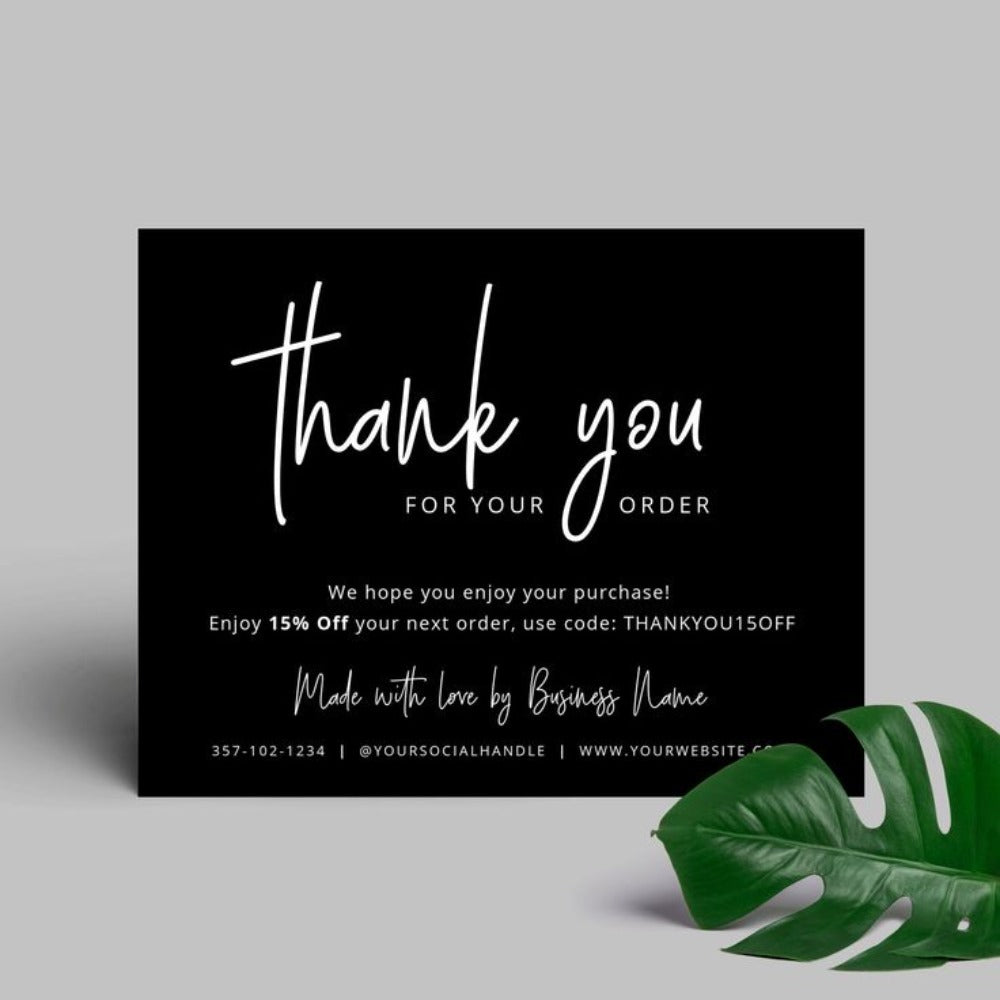 Black Thank You Cards – Packnest