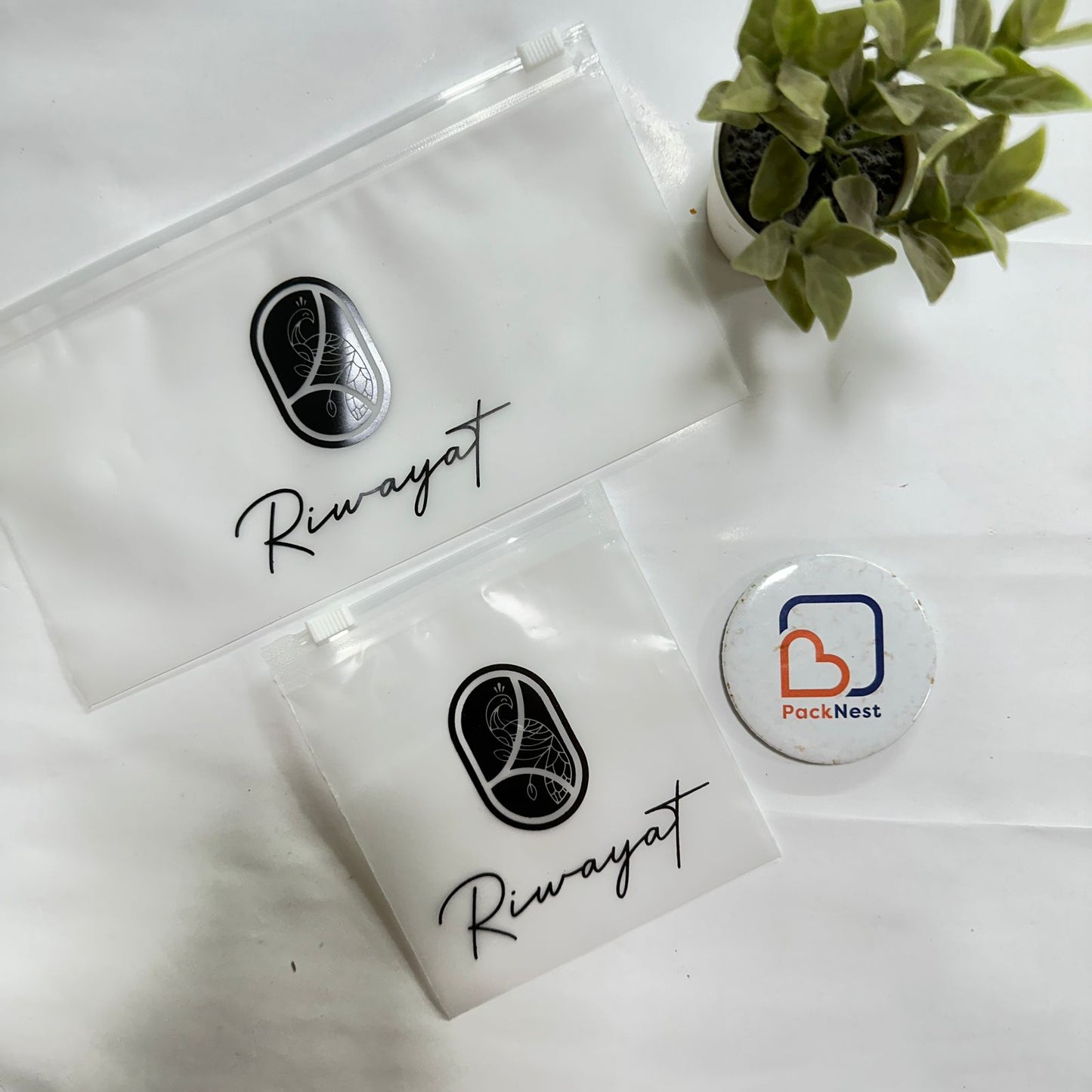 8 x 4 inch Printed Frosted Zipper Bags